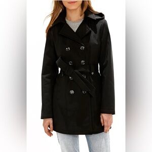 Sebby Coat Weather Resistant, Double Breasted, Women’s Plus Size 3x, Black